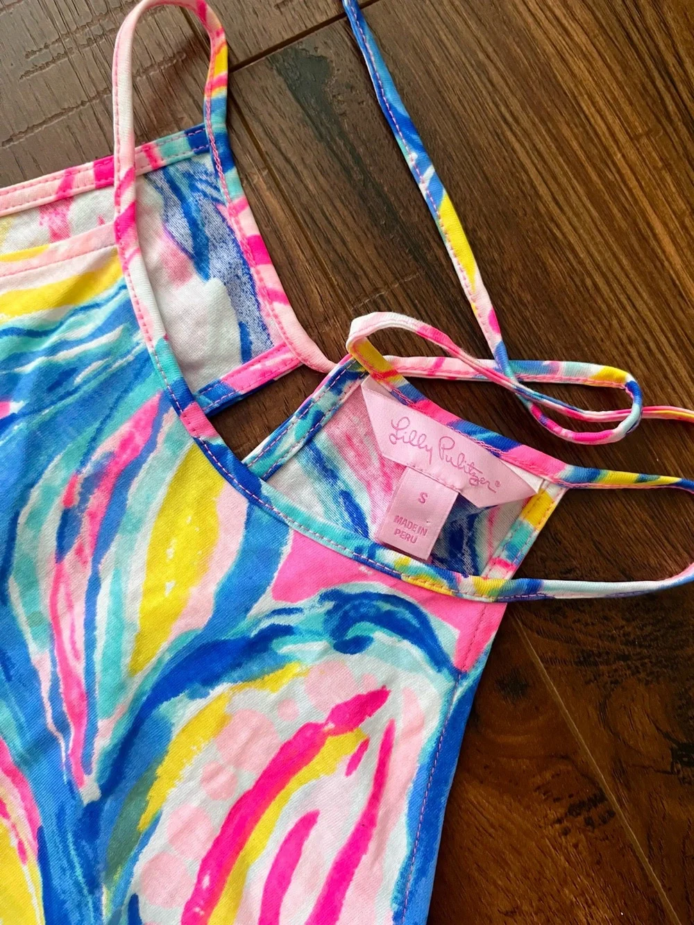 Lilly Pulitzer Floral Margot Halter Swing Short Dress w Tassels Sz Small - Picture 2 of 3